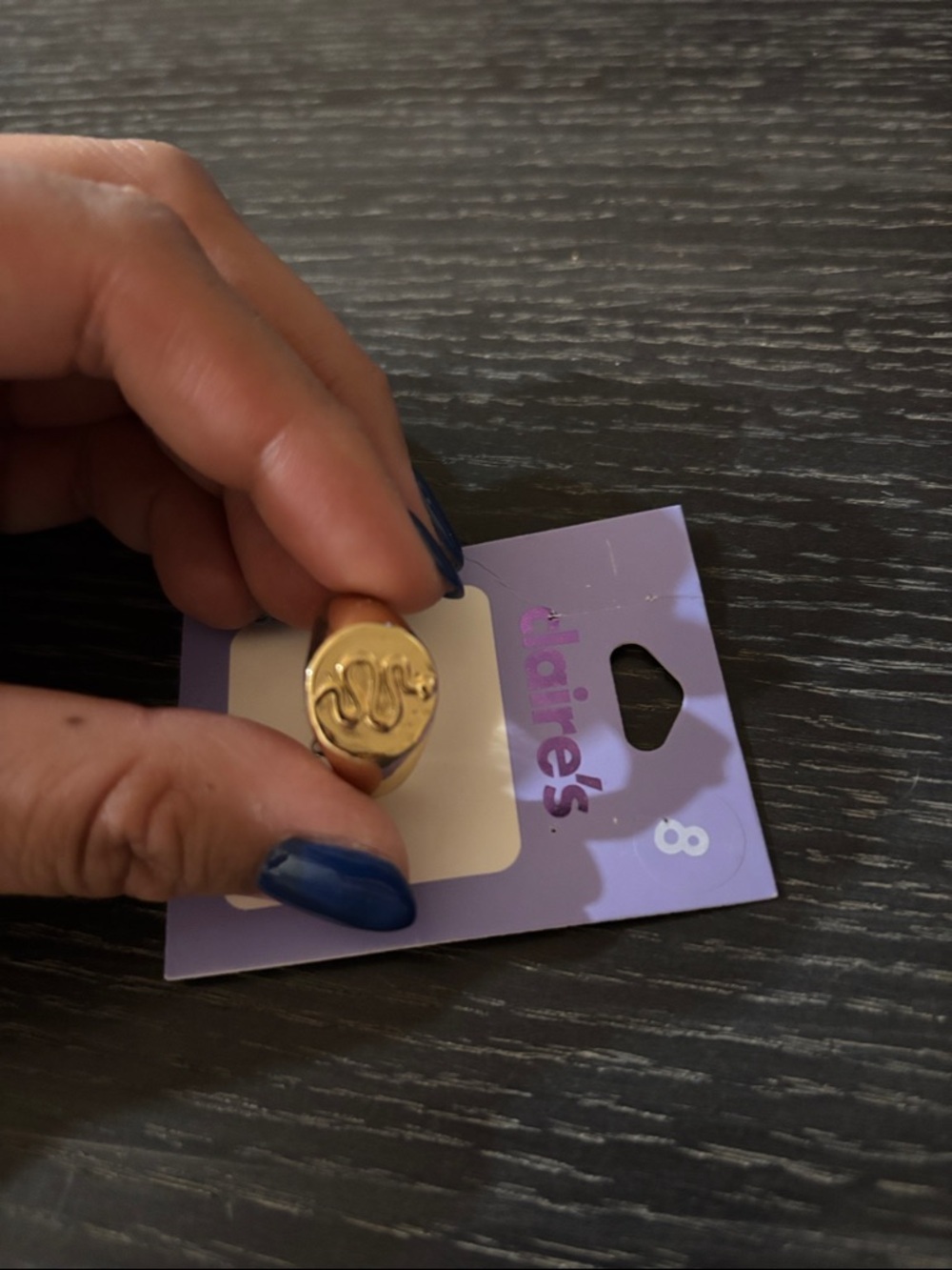 Claire's Gold Snake Signet Ring
